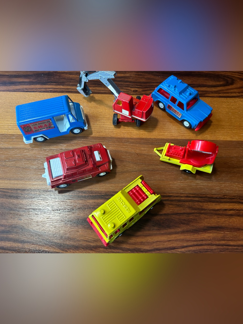 Vintage Tootsietoy Emergency Car Lot - SWAT Van, Rescue Truck, Diecast Vehicles